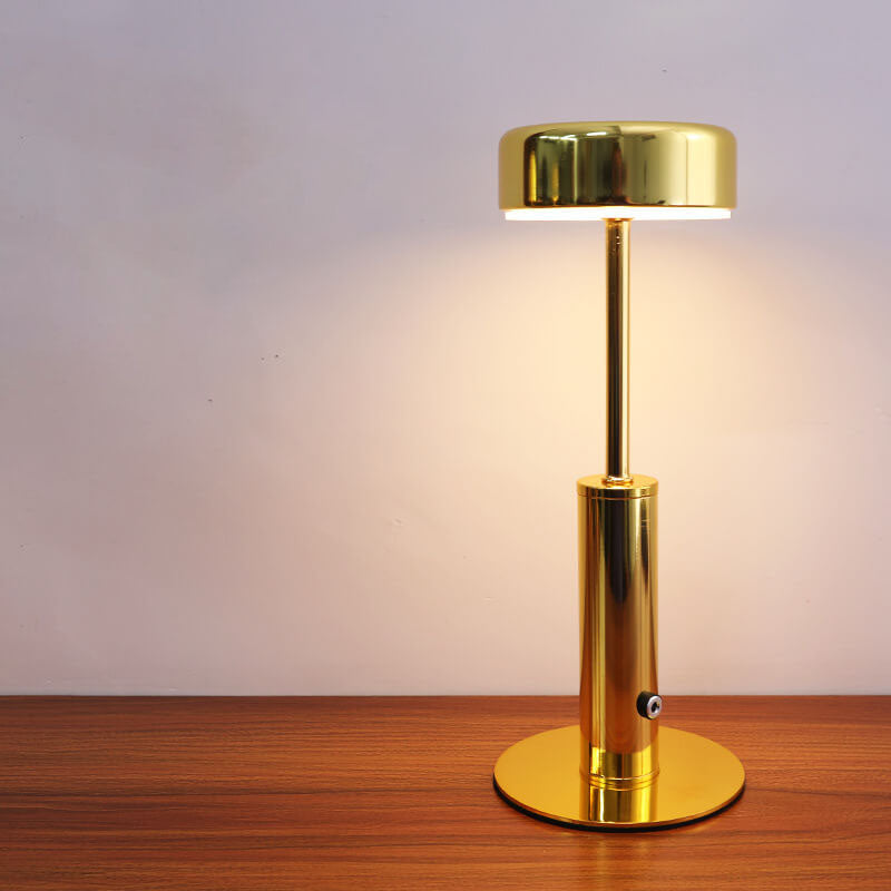 Modern Minimalist Metal Acrylic Cylindrical LED Charging Night Light Table Lamp For Living Room &amp; Bedroom