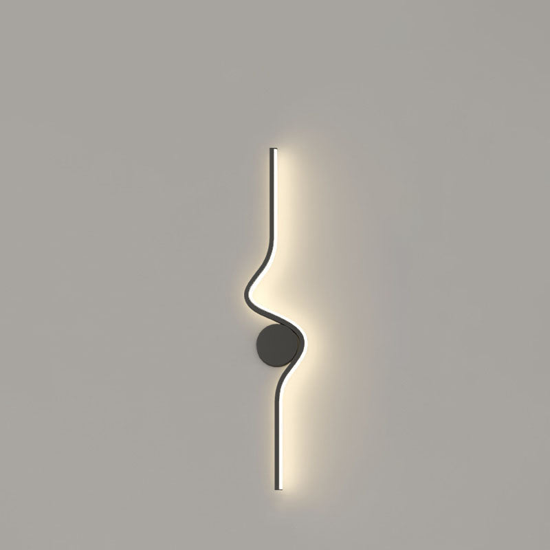 Modern Minimalist Iron Aluminum Silicone Long Strip LED Wall Sconce Lamp For Living Room