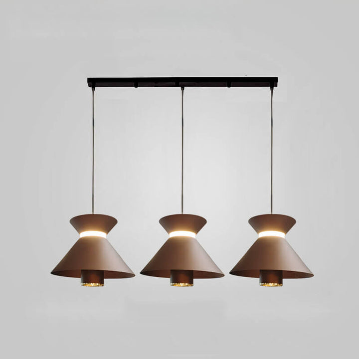Moderne Minimalistische Einfarbige Aluminium LED Insel Licht Kronleuchter 
