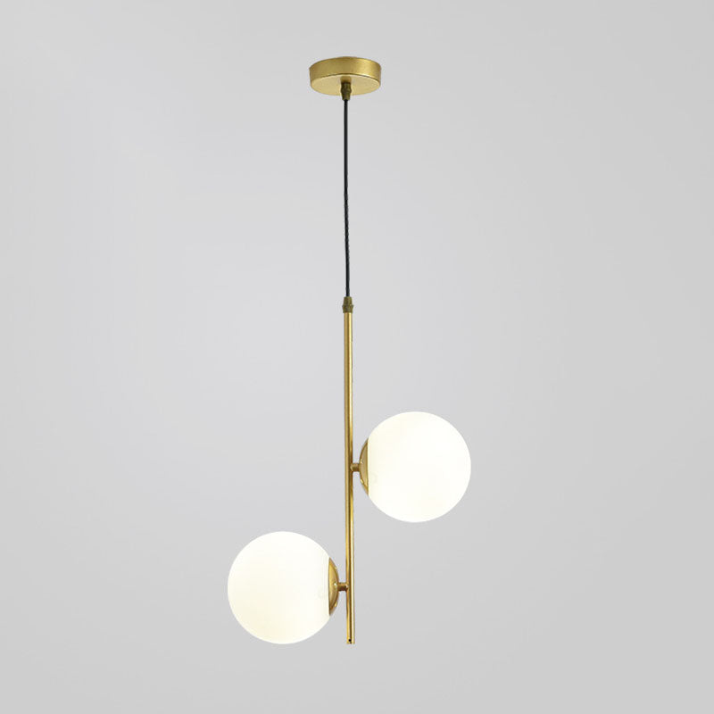 Nordic Minimalist Glass Ball Branch 2-Light Chandelier