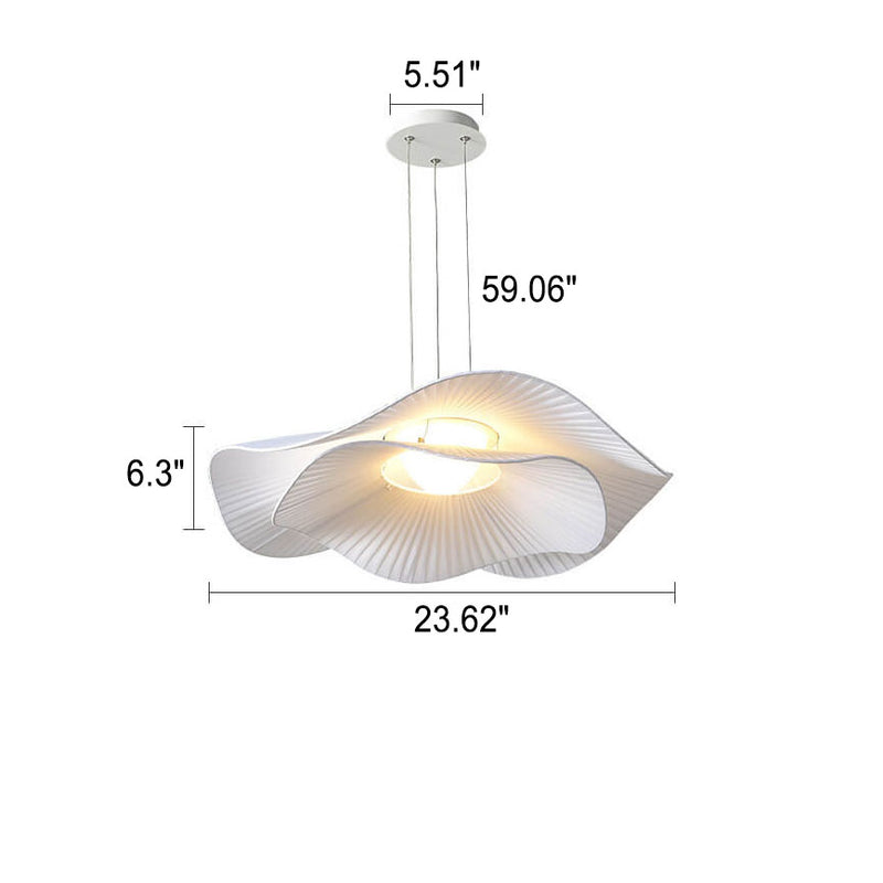 Modern Creative Cloth Lotus Leaf LED Semi-Flush Mount Light