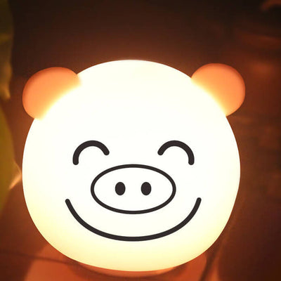 Lampe de table LED en silicone colorée avec animal de dessin animé 