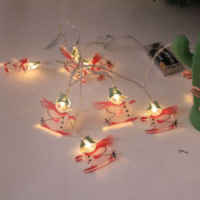Guirlande lumineuse LED décorative à piles Père Noël de Noël 