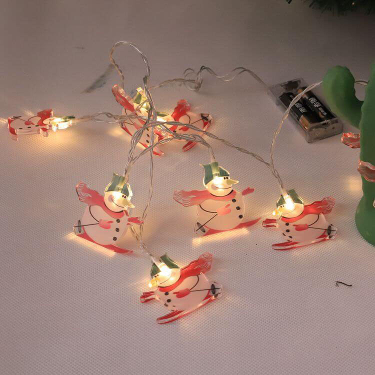 Guirlande lumineuse LED décorative à piles Père Noël de Noël 