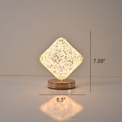 Lampe de table USB LED en acrylique créatif nordique avec géométrie étoile lune en métal 