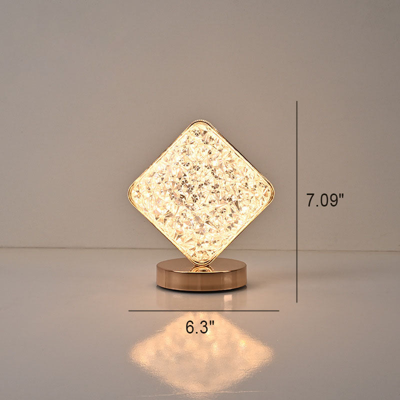 Lampe de table USB LED en acrylique créatif nordique avec géométrie étoile lune en métal 