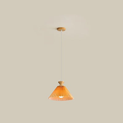 Nordic Wooden Pleated Cone 1/3 Light Island Light Chandelier