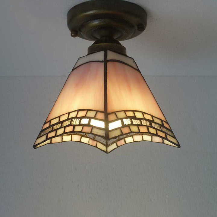 Luz de Montaje Semiempotrado Vintage Europea Tiffany de 1 Luz 