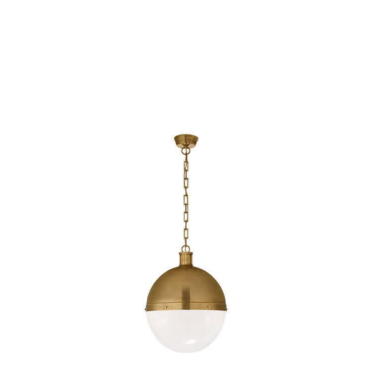 Nordic Minimalist Brass Glass Ball 1-Light Pendant Light