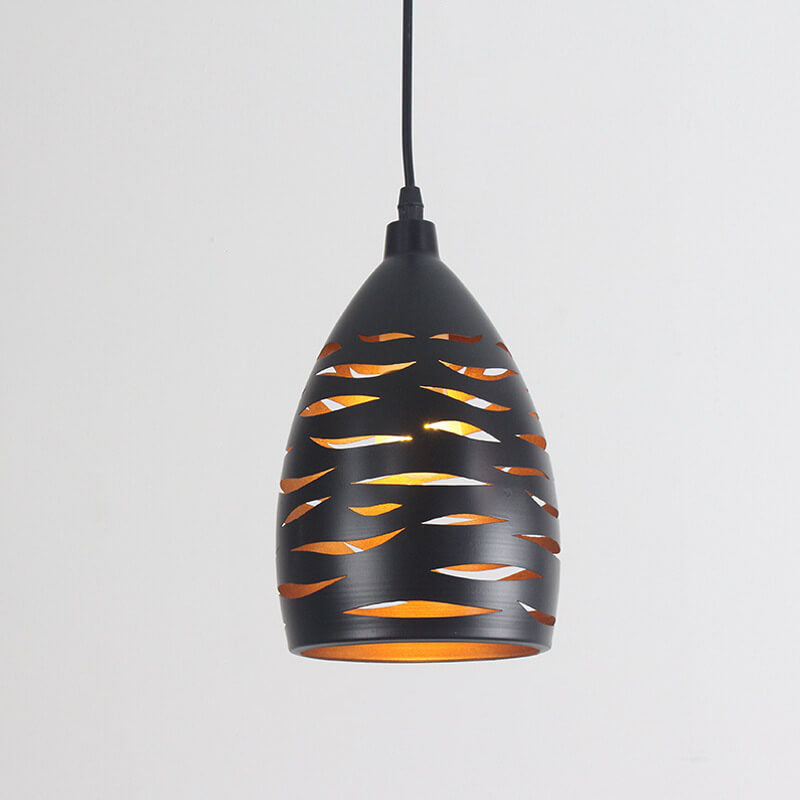 Retro Industrial Hollow Iron Bell 1-Light Pendelleuchte 