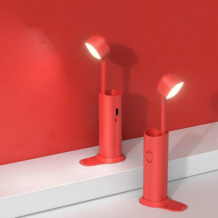 Lampe de table LED avec lampe de poche à batterie rechargeable rétractable créative 