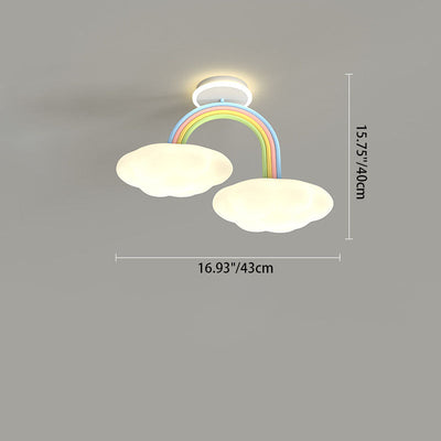 Modern Cream Rainbow Iron Rotomolded LED Semi-Flush Mount Ceiling Light