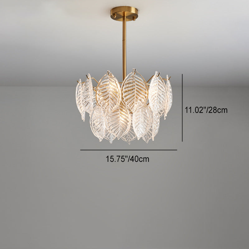 Traditioneller französischer Provinzrahmen mit Goldfinish, Blättermuster-Glasscheibe, 5/7/9/15-Licht-Kronleuchter für das Wohnzimmer 