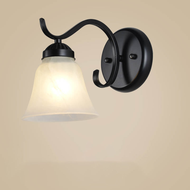 Contemporary Retro Rustic Iron Glass 1-Light Wall Sconce Lamp