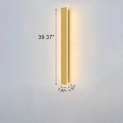 Outdoor Modern Simple Gold Long Strip Acrylic Iron Waterproof LED Wall Sconce Lamp