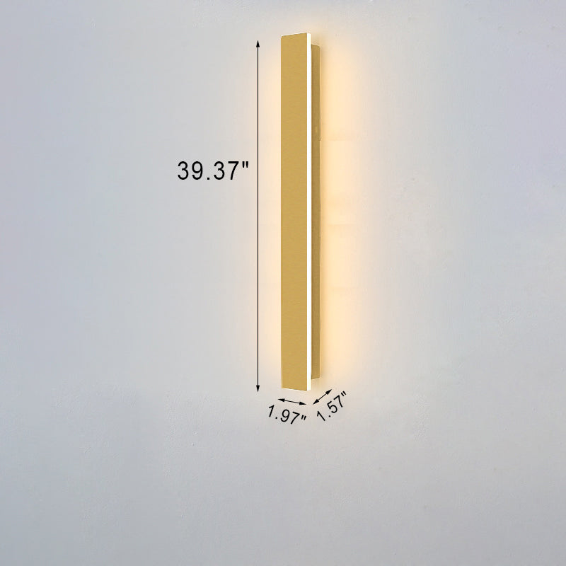 Outdoor Modern Simple Gold Long Strip Acrylic Iron Waterproof LED Wall Sconce Lamp