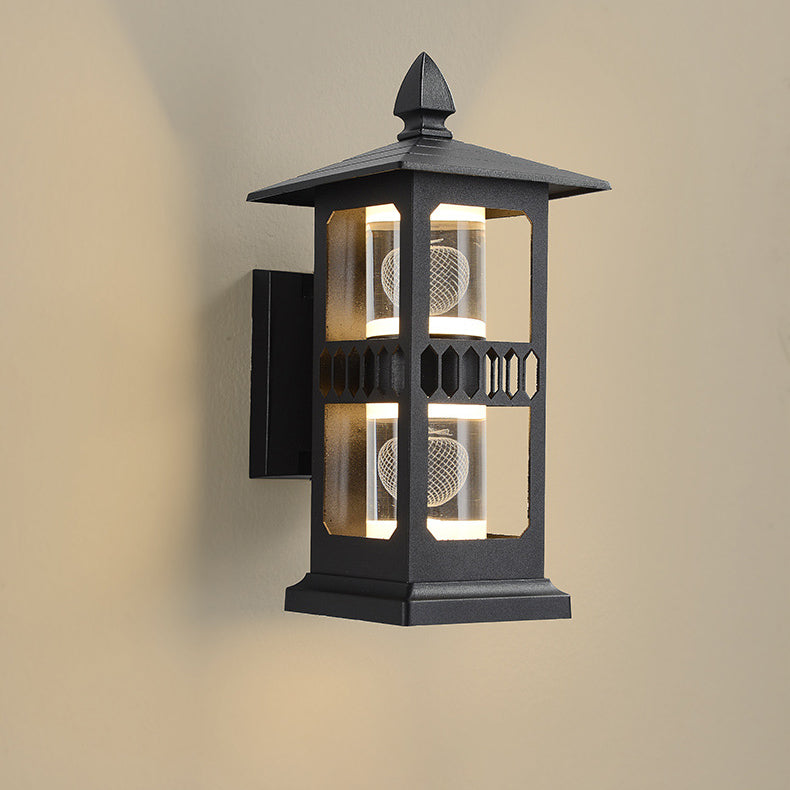 Traditional Chinese Zinc Alloy House Pagoda LED Waterproof Wall Sconce Lamp For Outdoor Patio