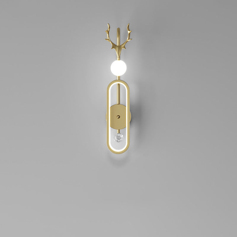 Nordic Light Luxury Geweih Kreis LED Wandleuchte 
