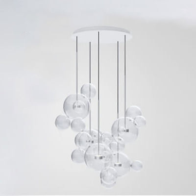 Modern Atom Mickey Head Bubble Glass Ball 1-Light LED Pendant Light