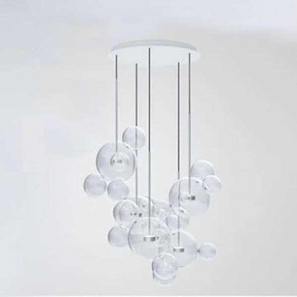 Modern Atom Mickey Head Bubble Glass Ball 1-Light LED Pendant Light