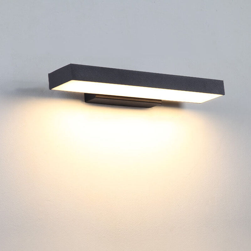 Moderne minimalistische rechteckige flache LED-Sensor-wasserdichte Wandleuchte für den Außenbereich 