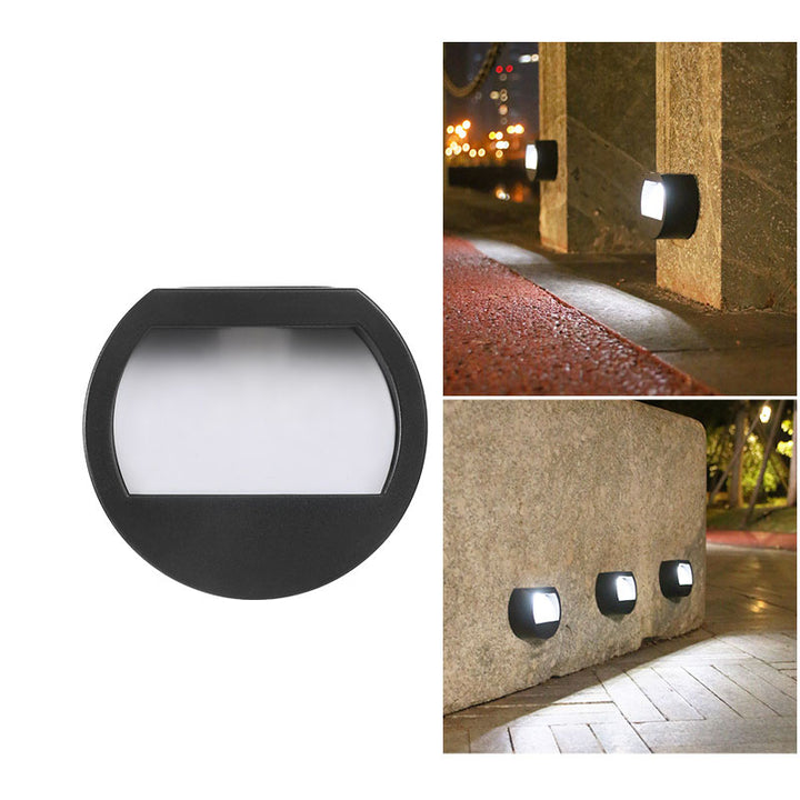 Modern Minimalist Round Square LED Outdoor Solar Waterproof Patio Step Light For Outdoor Patio