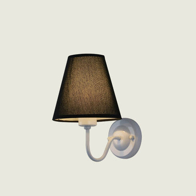 Modern Fabric Bell Shade Bend Arm 1-Light Wall Sconce Lamp