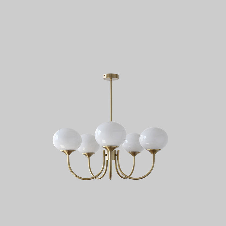 Moderne minimalistische ovale gebogene Stange Eisen Glas 3/5 Licht Kronleuchter für Wohnzimmer 