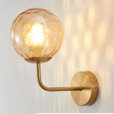Modern Luxury Round Ball Iron Glass 1-Light Wall Sconce Lamp