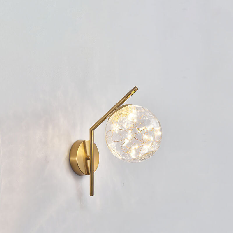 Applique murale LED créative européenne avec boule de verre pleine étoile 