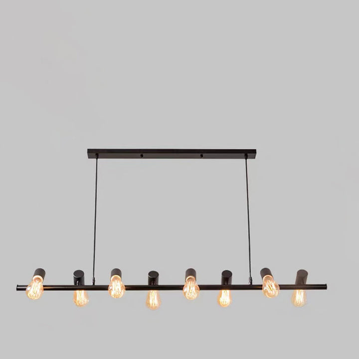 Zeitgenössische Retro Hardware Linear Rahmen Glas Schatten 6/8/10-Licht Insel Licht Kronleuchter Für Esszimmer 