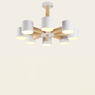 Scandinavian Minimalist Log 3/6/8-Light Island Light Chandelier