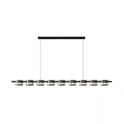 Modern Minimalist Glass Cylindrical Shade Bar LED Chandelier