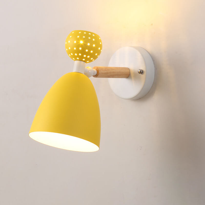 Moderne Kreative Macaron Einfarbige Eisenholz 1-Licht Wandleuchte 