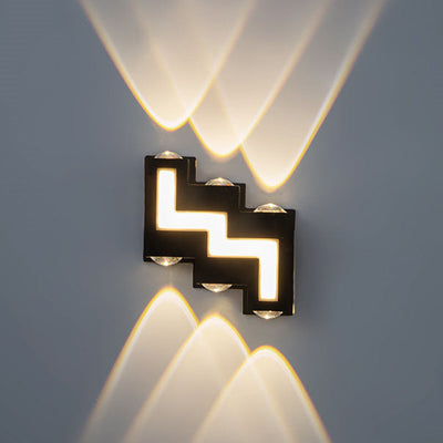 Modern Creative Square Geometric Luminous Outdoor Waterproof LED Wall Sconce Lamp