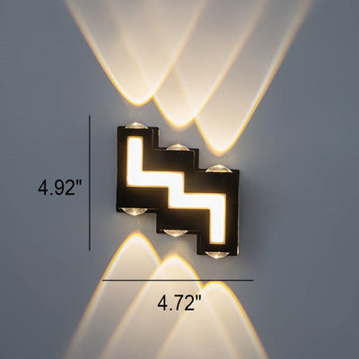 Modern Creative Square Geometric Luminous Outdoor Waterproof LED Wall Sconce Lamp
