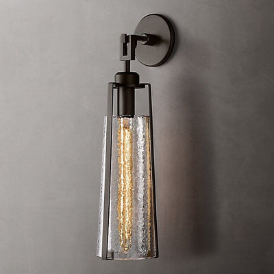 Aplique de pared de metal y vidrio de lujo ligero europeo con 1 luz 