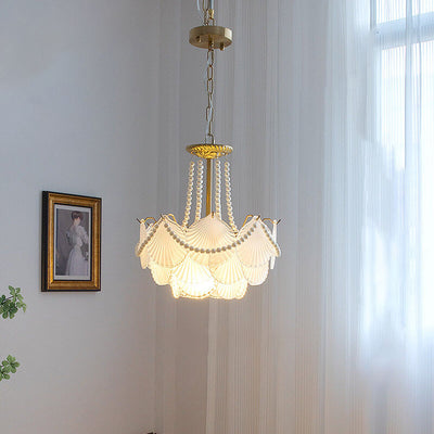 French Light Luxury Petal 3/6/9-Light Glass Island Light Chandelier