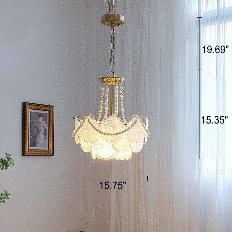 French Light Luxury Petal 3/6/9-Light Glass Island Light Chandelier