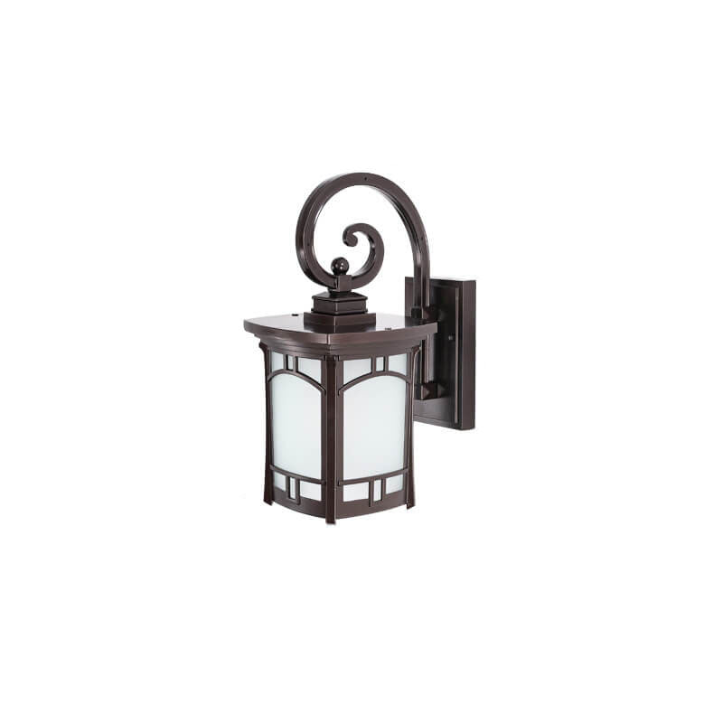 Modern Square Aluminum Glass Carved 1-Light Outdoor Waterproof Wall Sconce Lamp