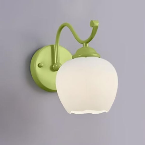 Applique Murale Moderne Simplicité Fleur Fer Verre 1-Lumière Pour Chambre 