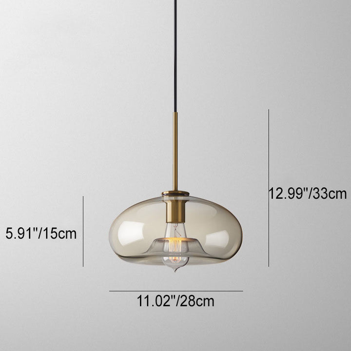 Moderne nordische 1-flammige Pendelleuchte aus Eisen und Glas in runder, geometrischer Jar-Form für Wohnzimmer &amp; Schlafzimmer 