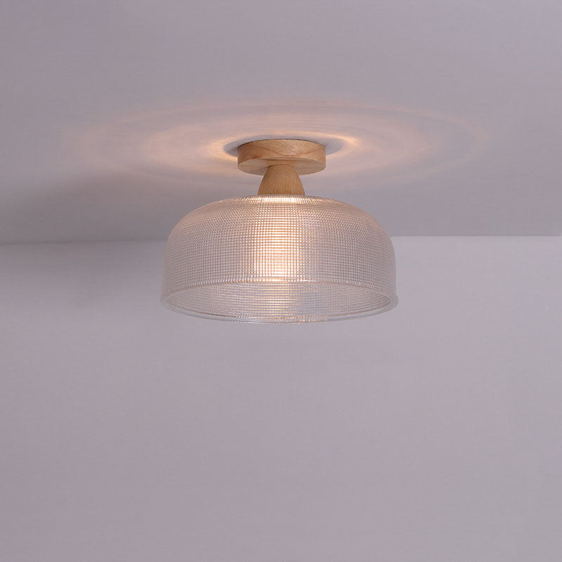Luz de montaje semi-empotrado de 1 luz de vidrio minimalista japonés 