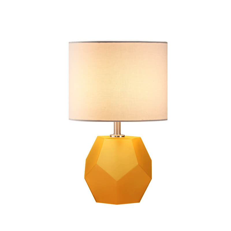 Nordic Drum Fabric Rhombus Ball Base 1-Light Table Lamp