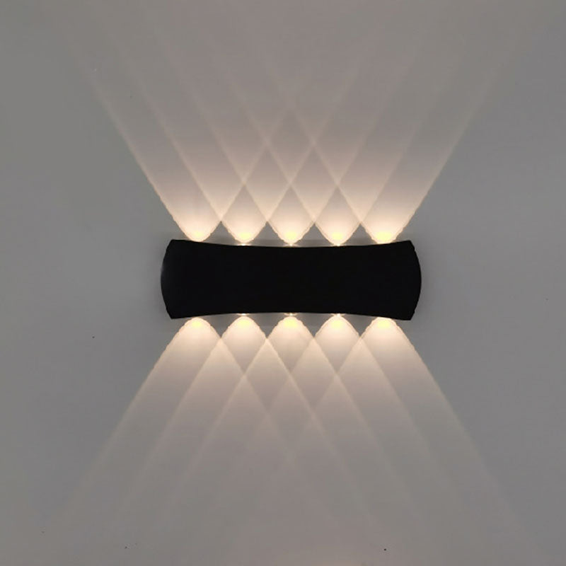 Simple Creative Arc Rectangular LED Outdoor Waterproof Wall Sconce Lamp