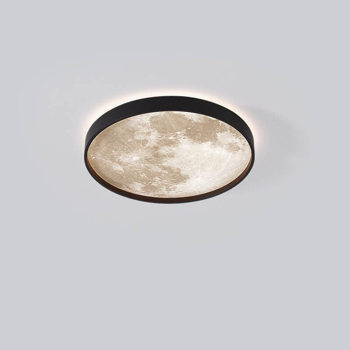 Modern Minimalist Moon Round Iron Acrylic LED Flush Mount Ceiling Light for Living Room