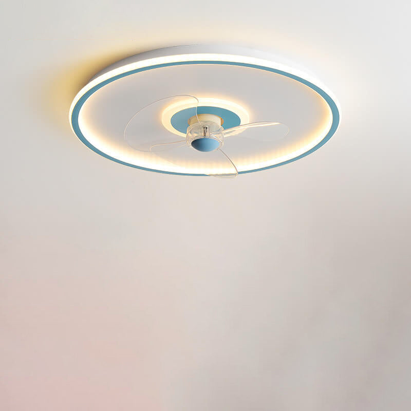 Modern Acrylic Round Minimalistic LED Flush Mount Fan Light