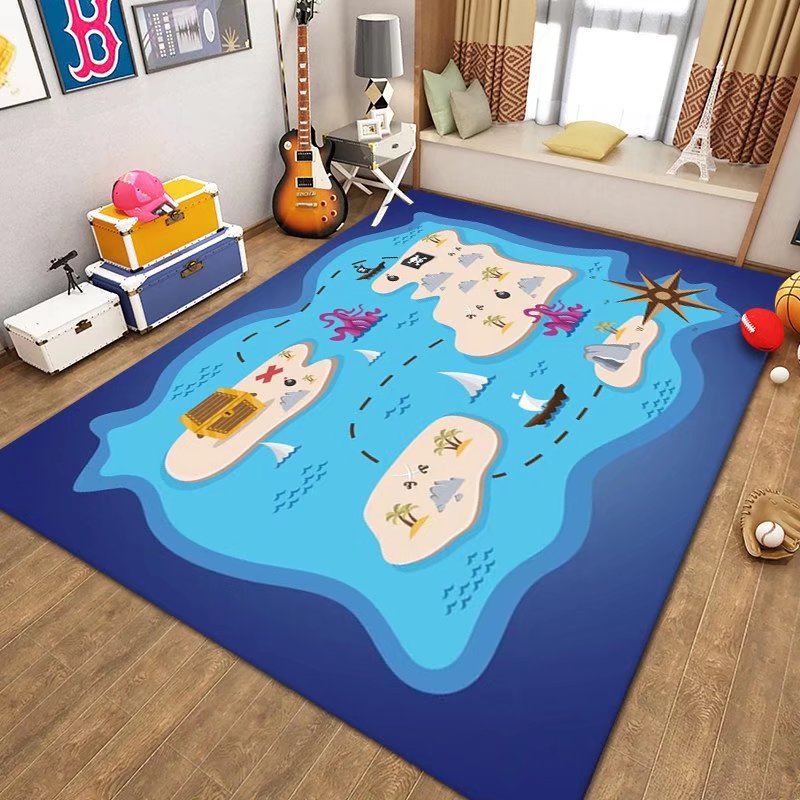 Cartoon Games Kids Rechteckige waschbare Schlafzimmer-Wohnzimmer-Teppiche 