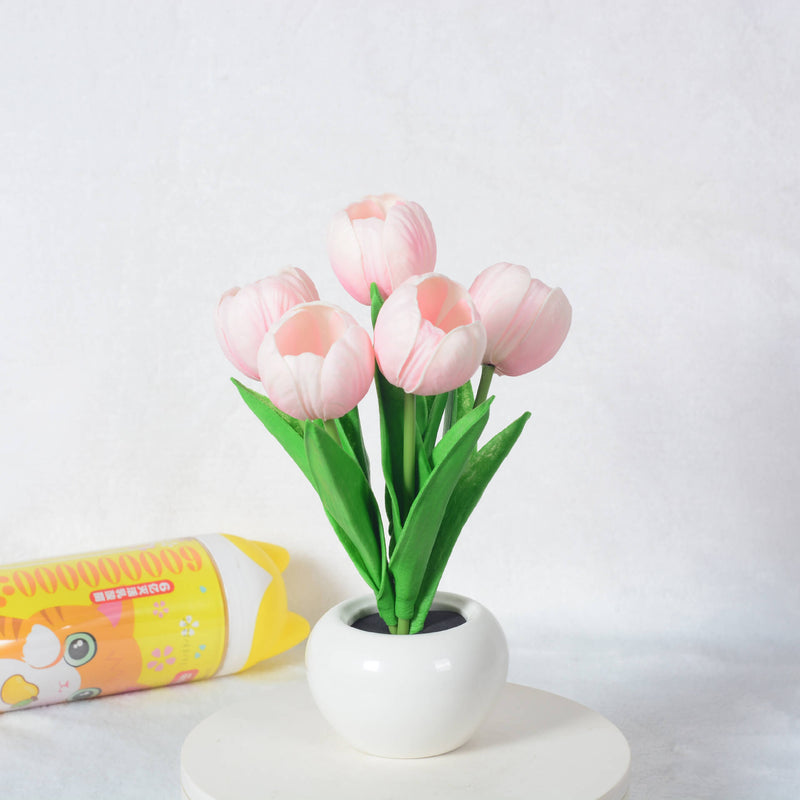 Lámpara de mesa LED de simulación creativa moderna Tulipán Peonía 