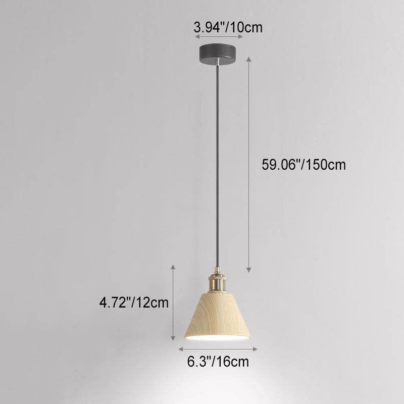 Moderne Minimalistische Wabi-Sabi Log Rundmund 1-Licht Pendelleuchte 